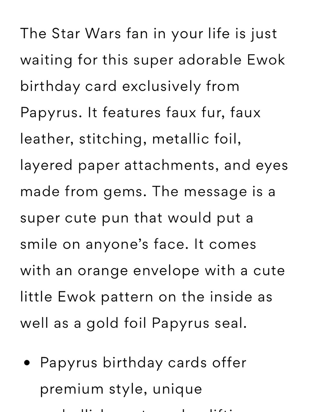 Papyrus x Star Wars Birthday Card Ewoks - Picture 9 of 9